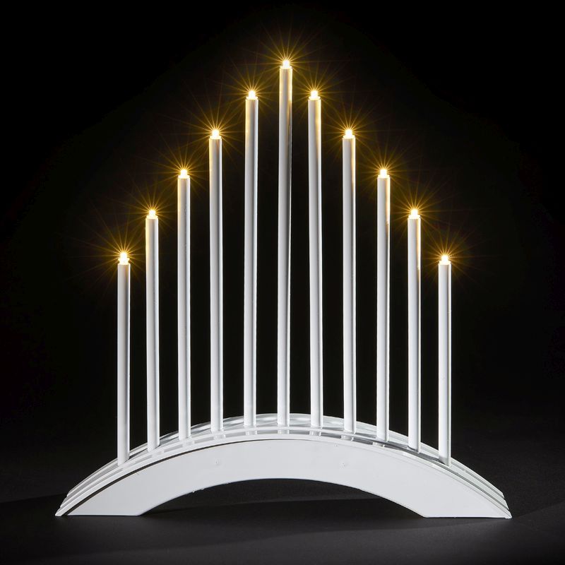 11 LED White Warm Indoor Decorative Candle Bridge Battery