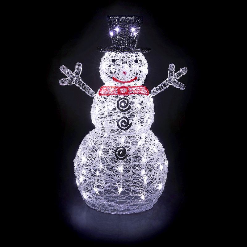 120 LED Ice White Static Outdoor Tall Decorative Snowman Mains 120cm