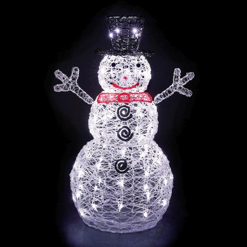 LED Multicoloured Outdoor Snowman Decoration Mains 60cm