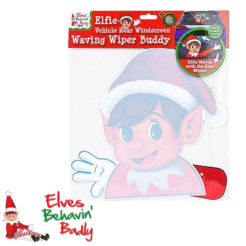 Elves Behavin' Badly Elf Design Crazy Waving Wiper Buddy