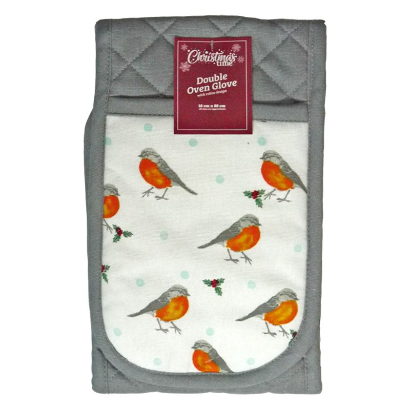 Robin Pattern Double Oven Glove