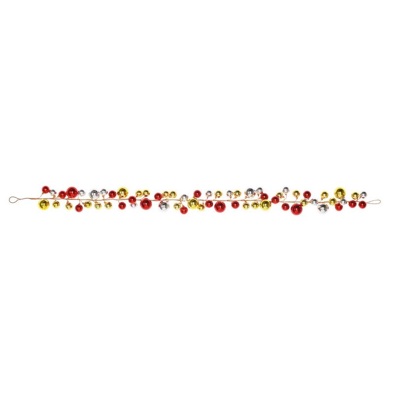 Bauble Garland Red Silver & Gold 150cm