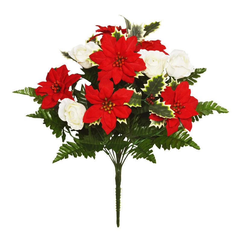 Christmas Floral Bouquet Red 50cm