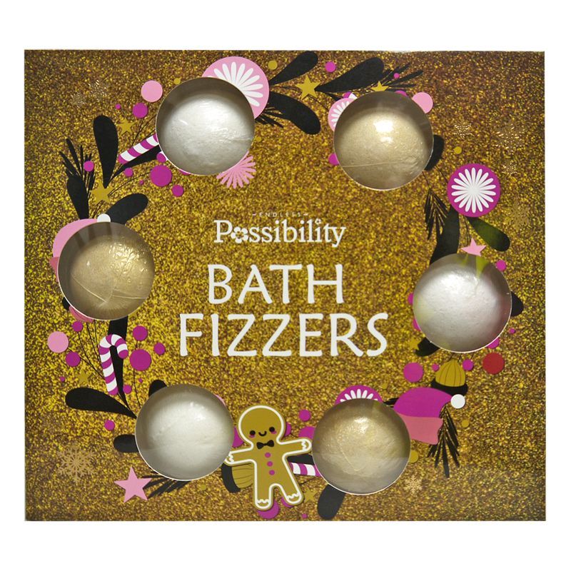Possibility 6 X 90g Bath Fizzers Golden Wreath Box Gift Set