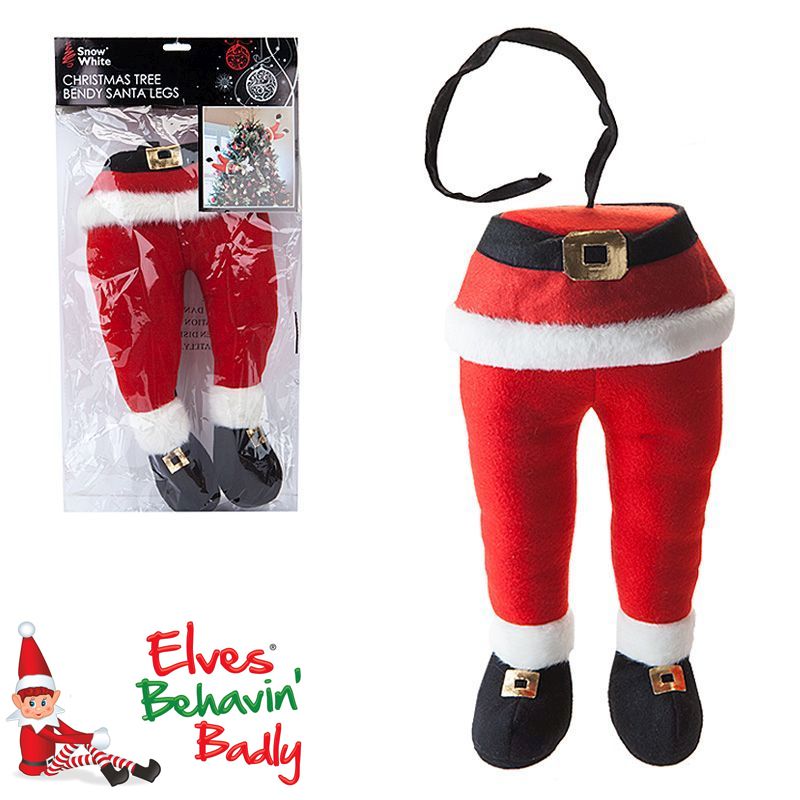 Elves Behavin' Badly Bendy Santa Legs 35cm