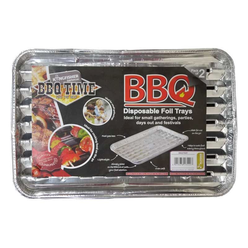 2Pk BBQ Grill Foil Trays Disposable