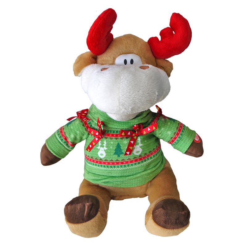 Ugly Sweater Animated Moose Toy 12 Inch