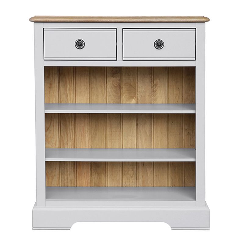 Olivia Bookcase Grey & Oak 3 Shelf 2 Drawer