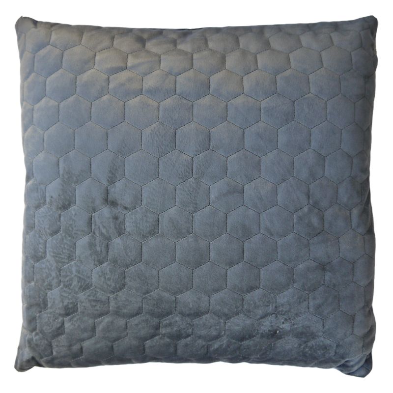 Grey Dim Out Embroided Velvet Style Cushion 45 x 45cm