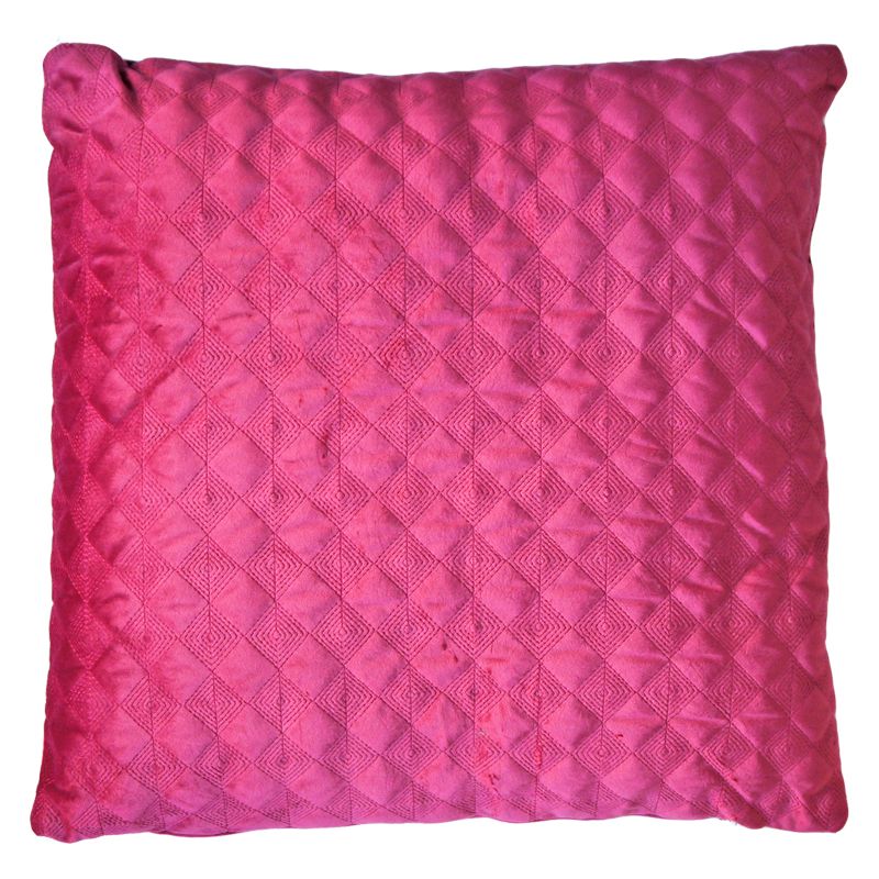 Red Dim Out Embroided Velvet Style Cushion 45 x 45cm