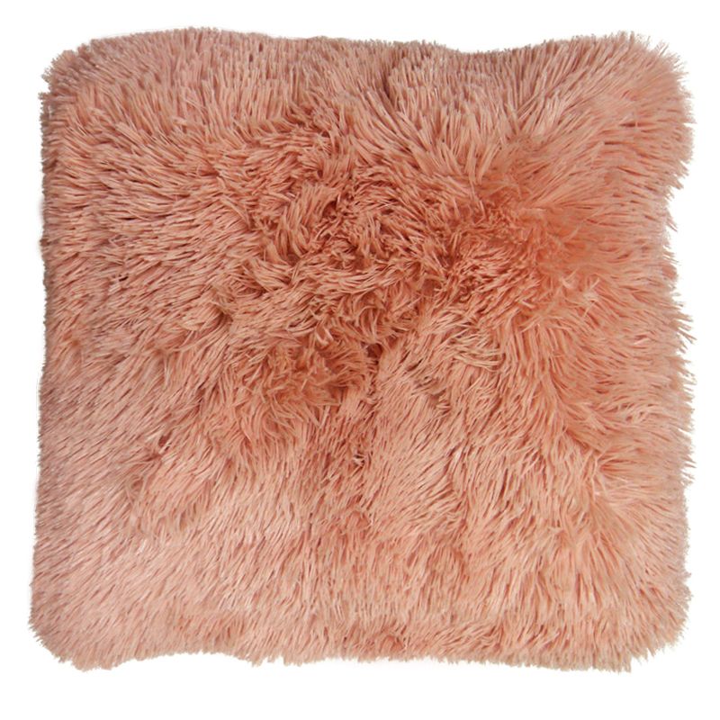 Pink Shaggy Faux Fur Cushion 45 x 45cm