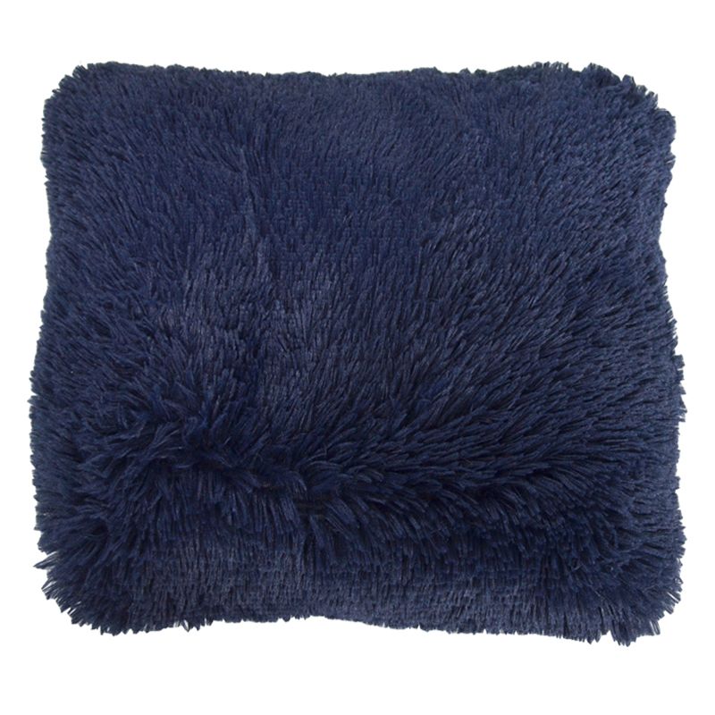 Navy Shaggy Faux Fur Cushion 45 x 45cm