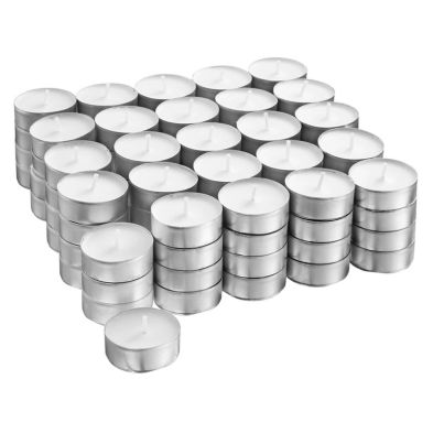 Product photograph of 100 Pack Lumina Unscented Tea Light Candles from QD stores