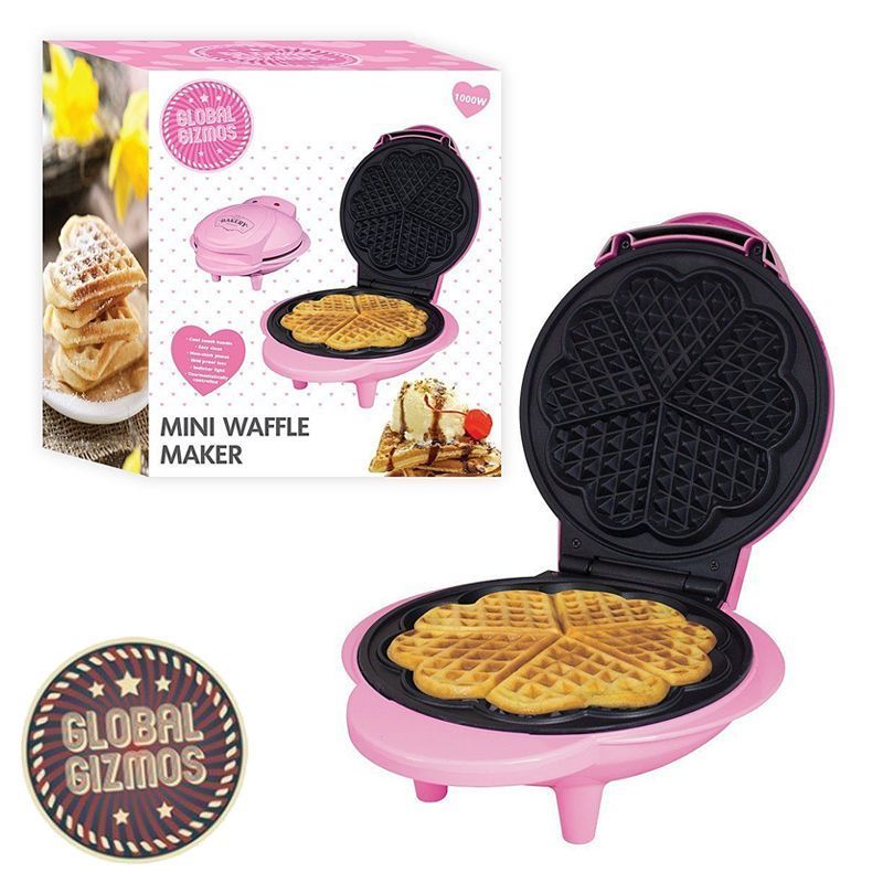 1000 W Pink Global Gizmos 35570 Waffle Maker 