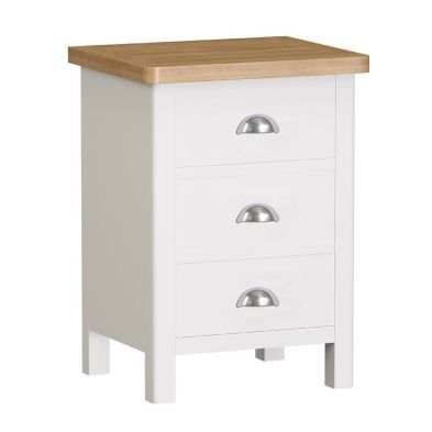 See more information about the Jasmine White 3 Drawer Bedside Cabinet