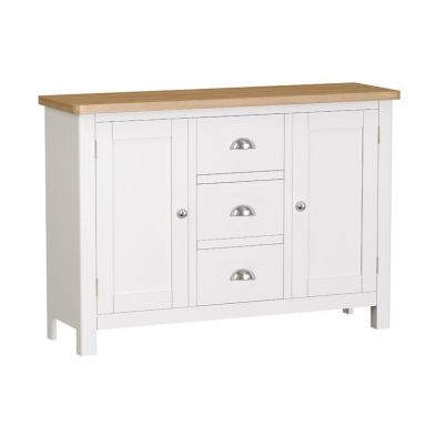 Product photograph of Jasmine Large Sideboard Oak White 2 Doors 3 Drawers from QD stores