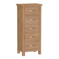 See more information about the Sienna 5 Drawer Narrow Chest of Drawers 