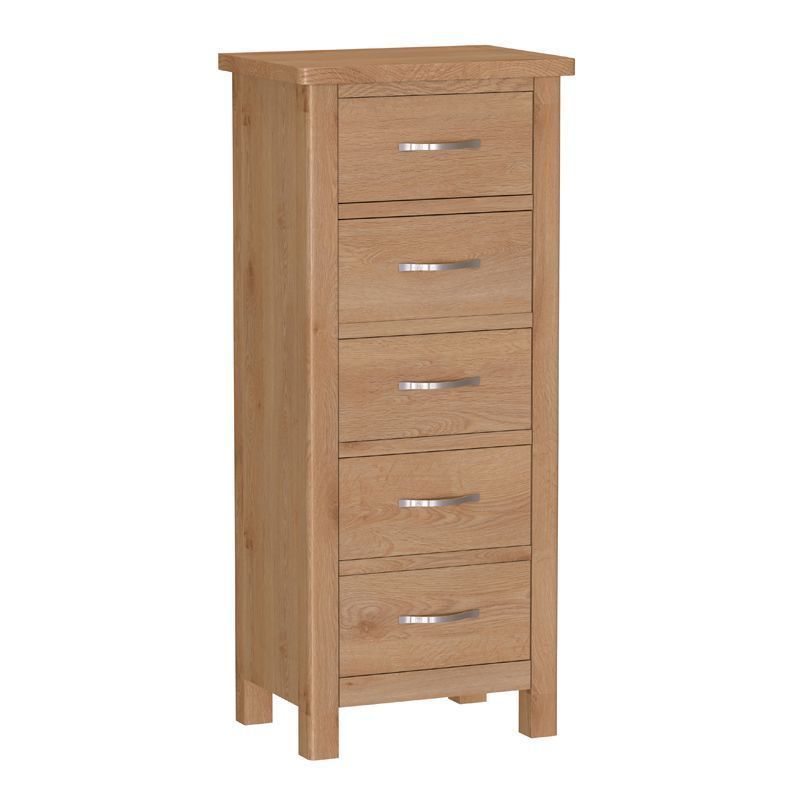 Sienna 5 Drawer Narrow Chest of Drawers 
