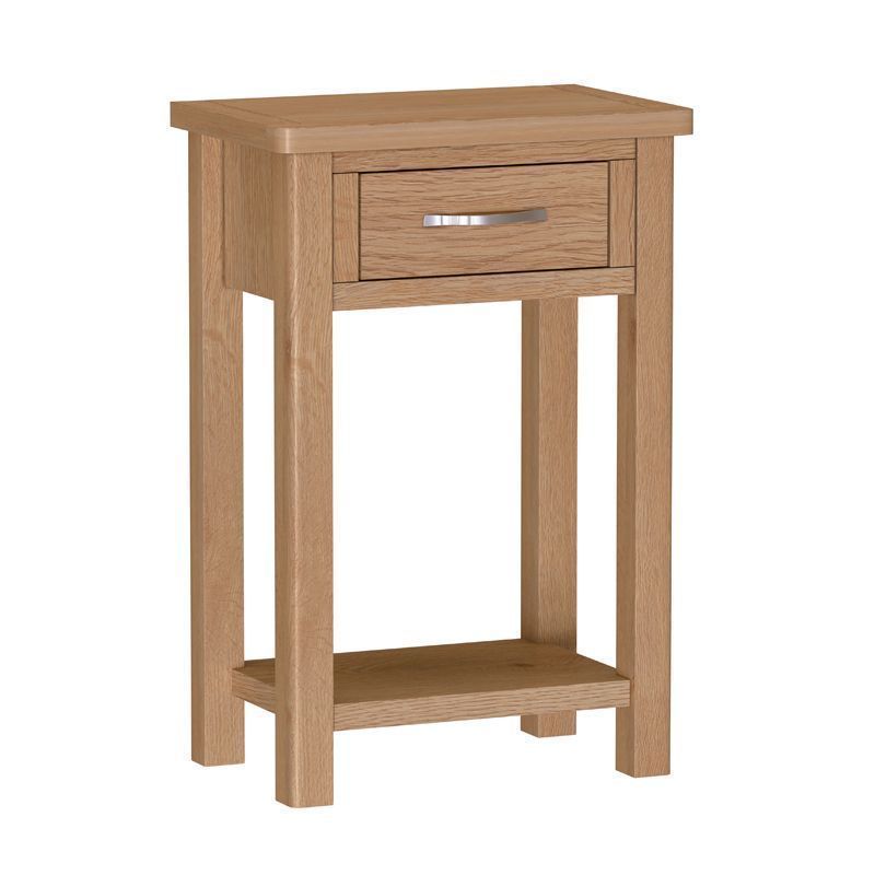 Sienna Side Table Oak Neutral 1 Shelf 1 Drawer