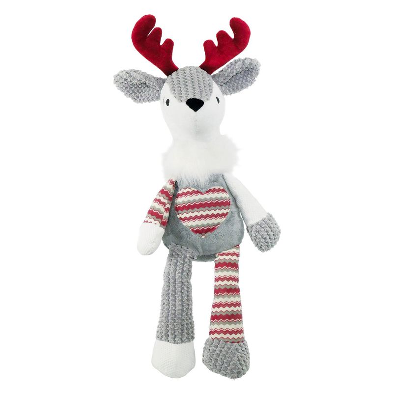 Silver Plush Reindeer Luxury Cupid & Comet Pet Toy