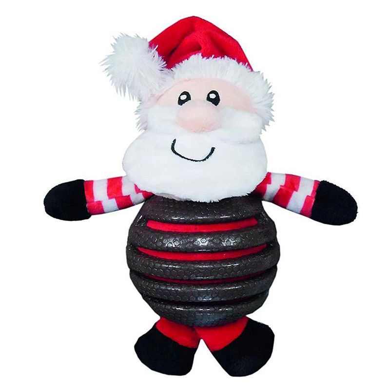 Tough Rubber Belly Santa Cupid & Comet Pet Toy