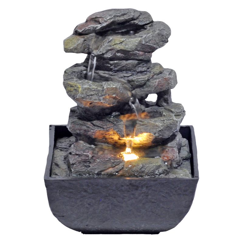 Stone Effect Indoor Table Top Illuminated Water Fountain