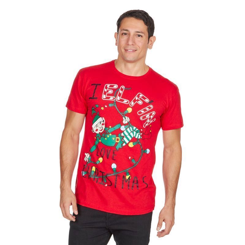 Mens Elfin Christmas T-Shirt Medium