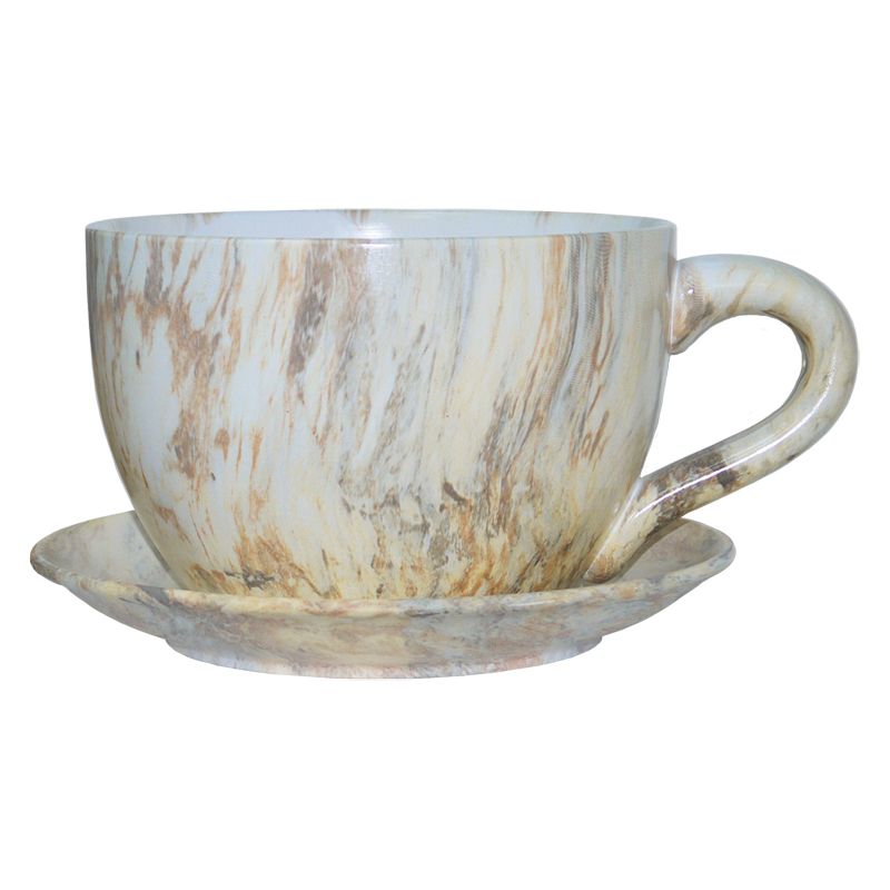 Marble Design Tea Cup Planter