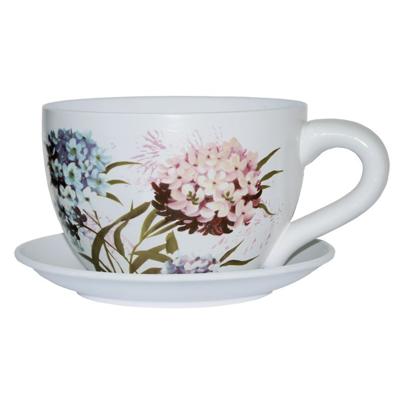 Flower Design Tea Cup Planter