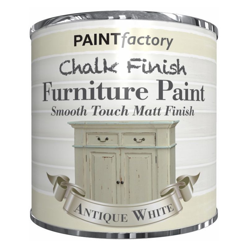 Paint Factory Chalk Finish Furniture Matt Paint 250ml - Antique White