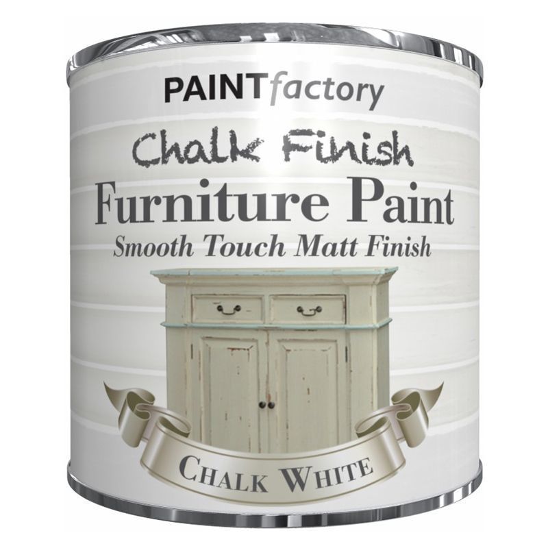 Paint Factory Chalk Finish Furniture Matt Paint 250ml - Chalk White