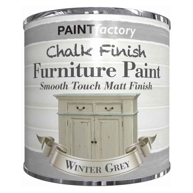 Paint Factory Chalk Finish Furniture Matt Paint 250ml - Winter Grey