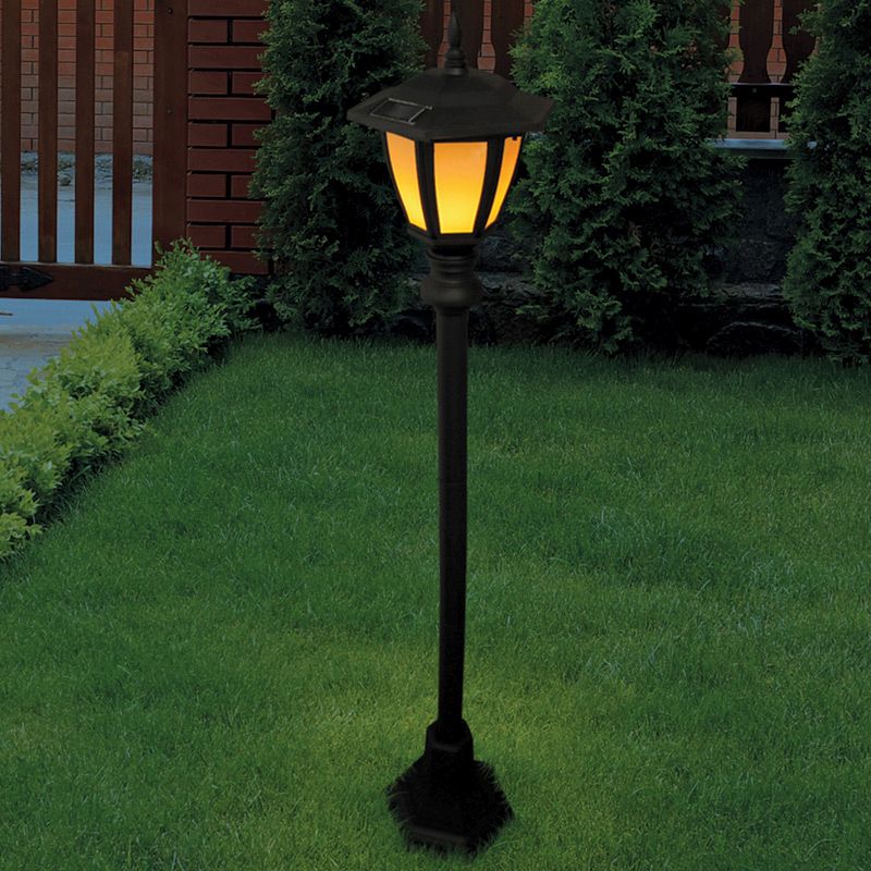 Bright Garden Solar Flame Lamp Post, Garden Lamp Post Solar Powered