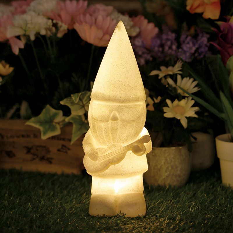 Bright Garden Gnome Figure Solar Light With Guitar