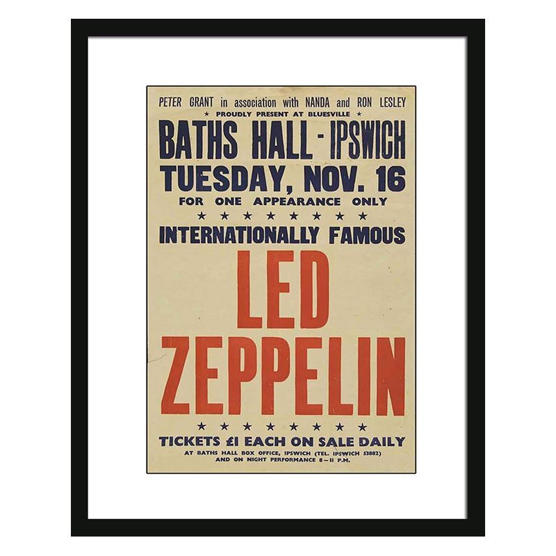 Concert Poster Led Zeppelin Framed Print Wall Art 16 x 12 Inch