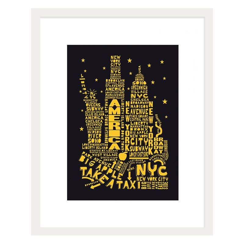 Citography New York Framed Print Wall Art 16 x 12 Inch