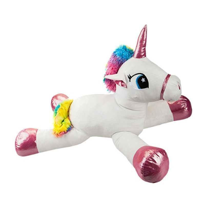 Large 66cm Plush Unicorn Cuddly Toy - Glitter & White