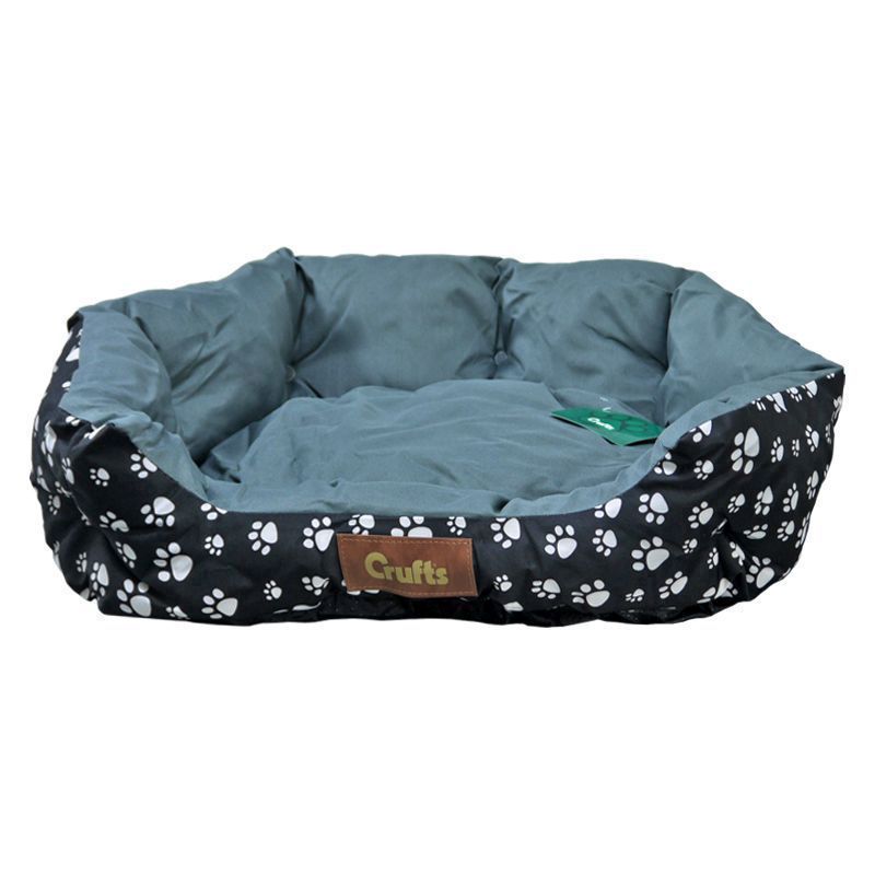 Crufts Medium Bolster Pet Bed 65 X 55cm - Black