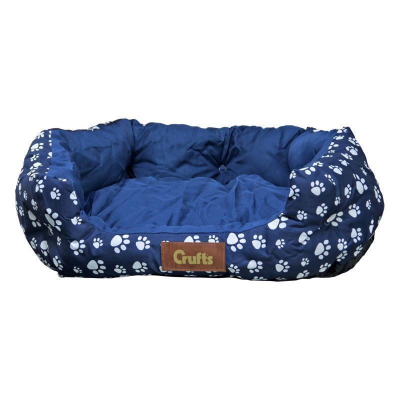 Crufts Medium Bolster Pet Bed 65 X 55cm - Blue