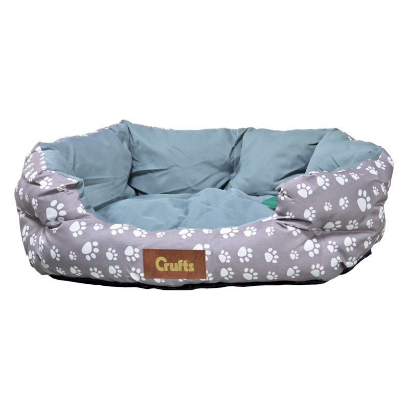 Crufts Medium Bolster Pet Bed 65 X 55cm - Grey