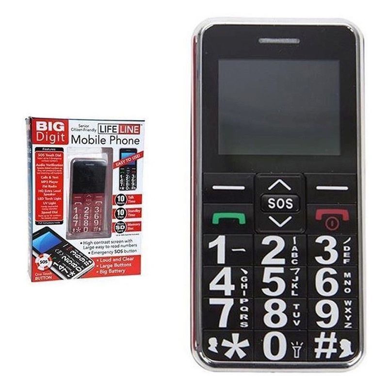 Big Digit Life Line Mobile SOS Phone - Black - Buy Online at QD Stores