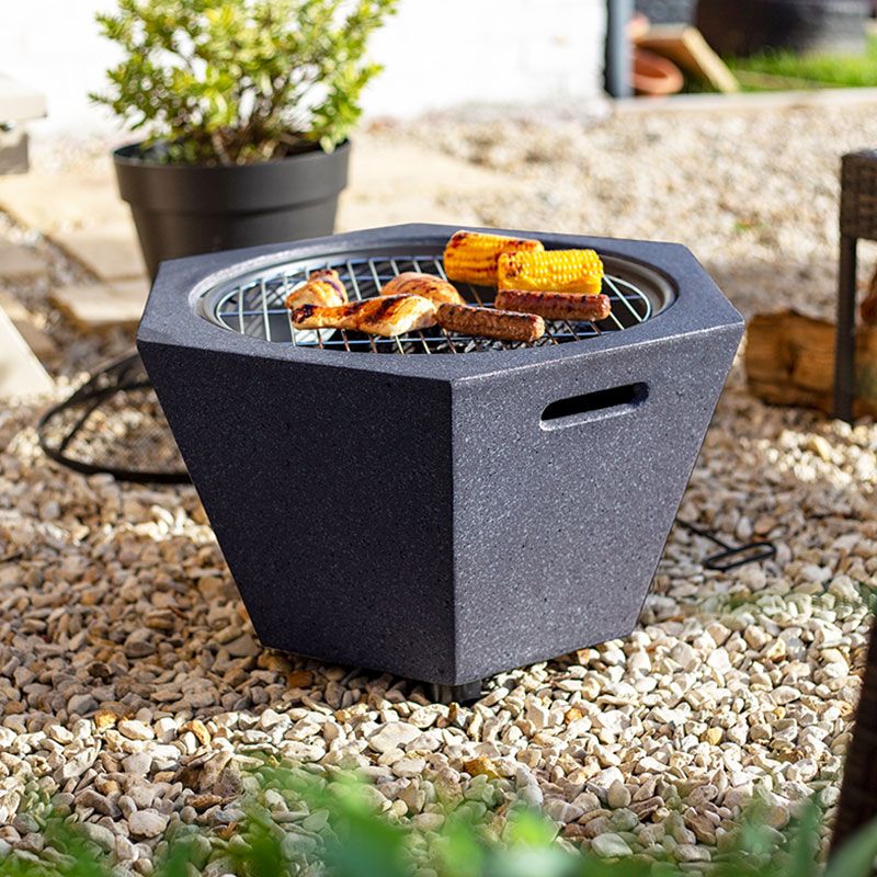 Alderton Stone Effect Garden Outdoor Patio Fire Pit BBQ Heater