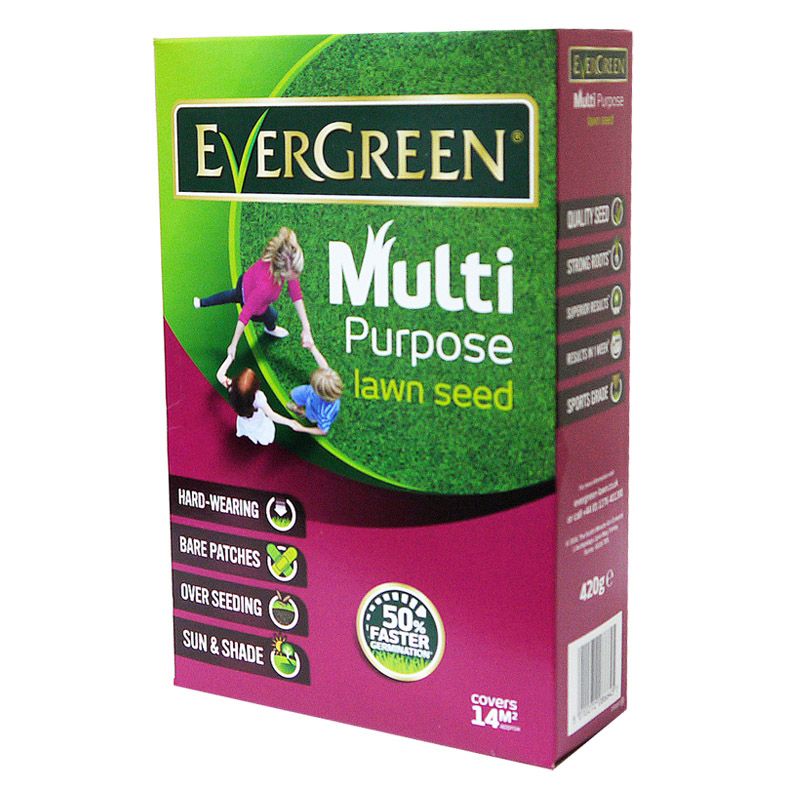 420g Evergreen Multipurpose Grass Seed With Ryegrass 14 Sqm Coverage