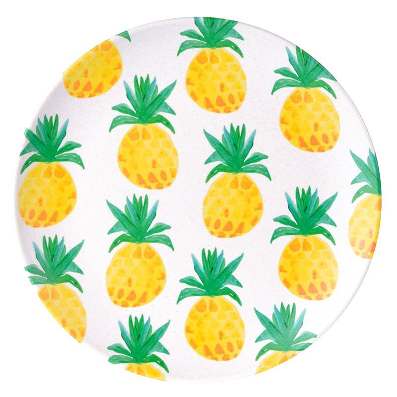 Summer Bamboo Flat Plate 24.5 cm - Pineapple
