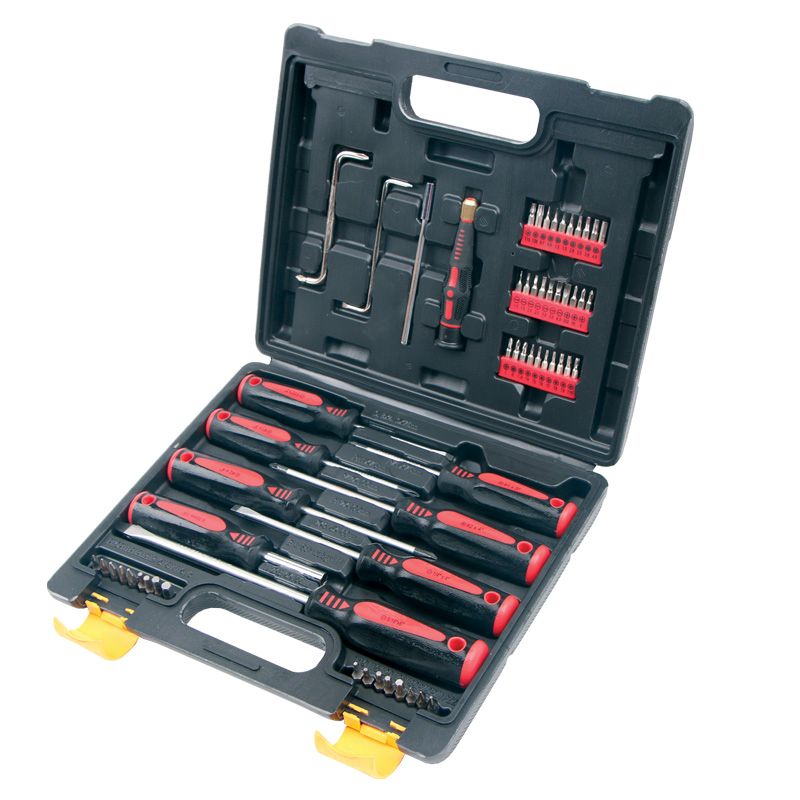 Hardened Screwdriver Set 100pce Great Set In a Tool Roll Case Soft Grip 