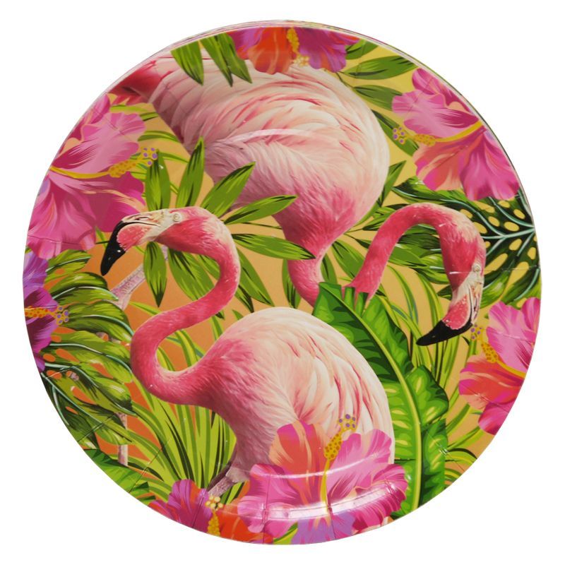 Tropical Paper Plates 23cm Pack 12 - Flamingo - Buy Online at QD Stores