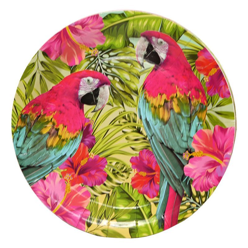 Tropical Paper Plates 23cm Pack 12 - Parrot