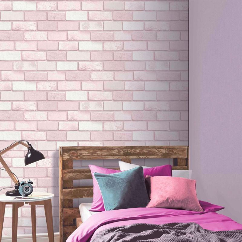 Diamond Pink Brick Wallpaper - Buy Online at QD Stores