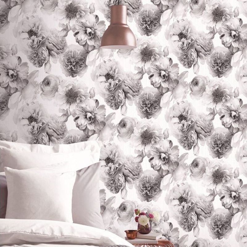 Diamond Floral Mono Wallpaper