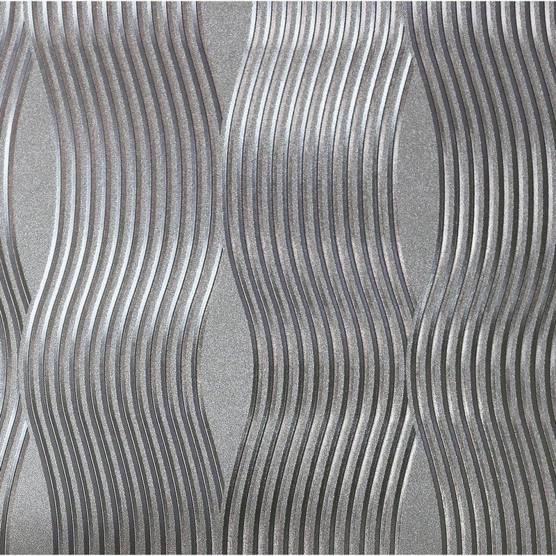Foil Wave Silver Wallpaper